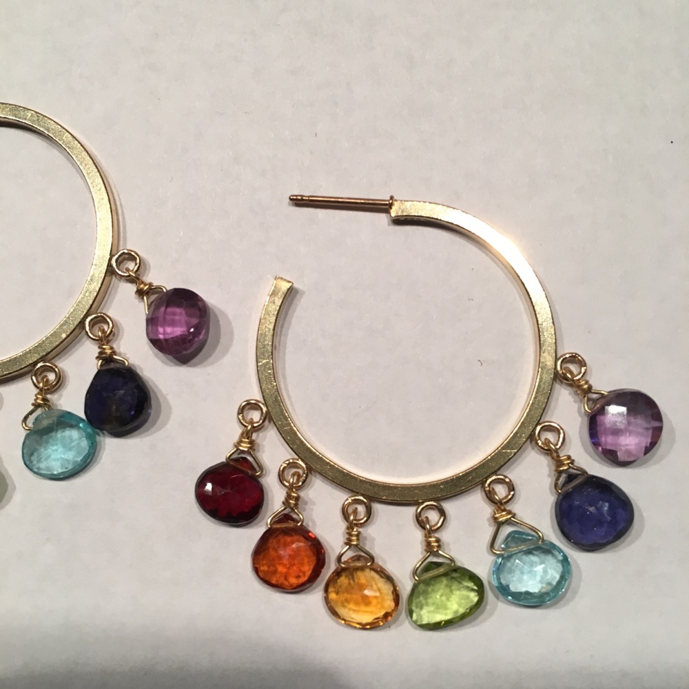GLIMMERDREAM - Chakra Hoops w/Semi-Precious Gems